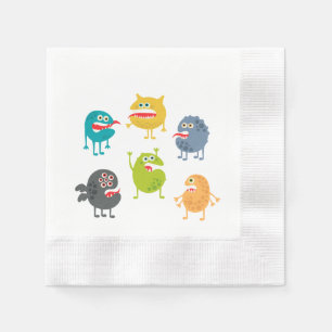 Little cute funny monsters napkin