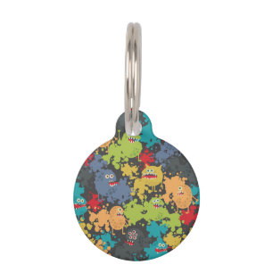 Little cute funny monsters pet tag