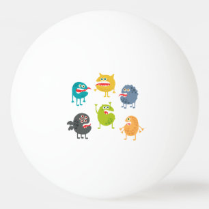 Little cute funny monsters ping pong ball