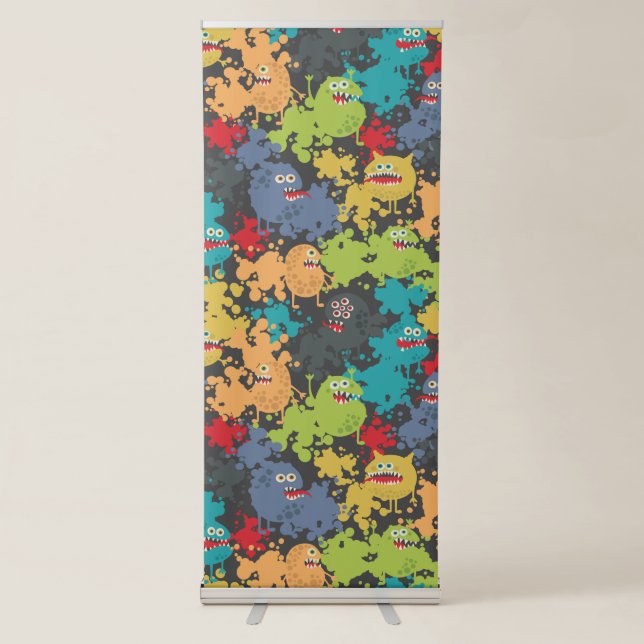 Little cute funny monsters retractable banner (Front)