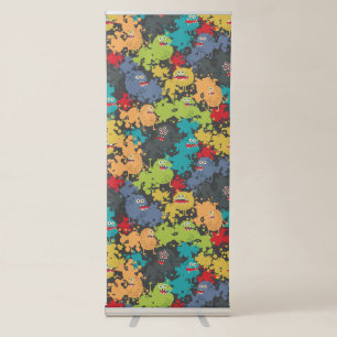 Little cute funny monsters retractable banner
