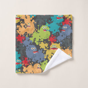 Little cute funny monsters wash cloth