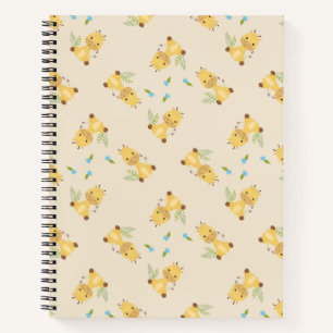 Little cute giraffe floral light brown notebook