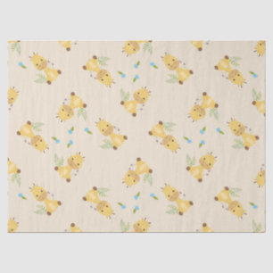 Little cute giraffe floral light brown tissue paper