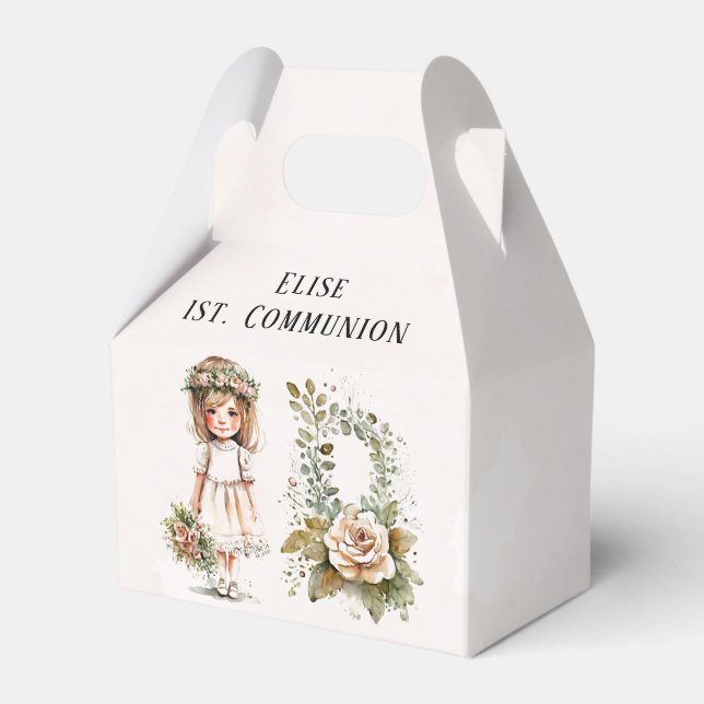 Little Cute Girl 1st. Communion Favour Box (Front Side)