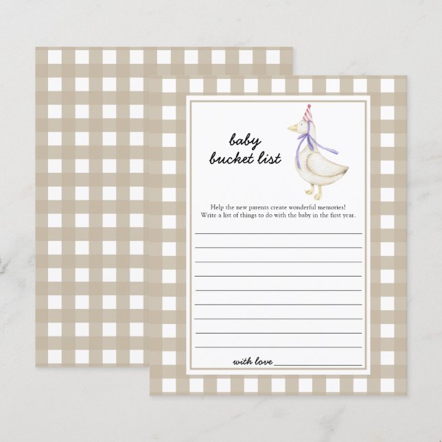 Little cute goose - Baby bucket list (Front/Back)