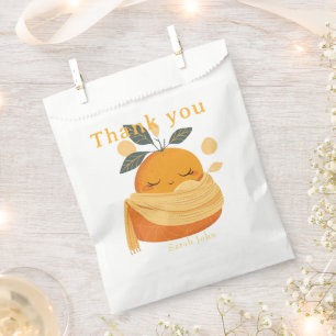 Little cute orange Baby shower Favour Bags