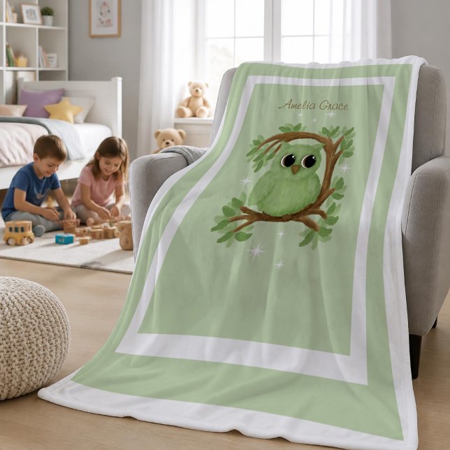 Little Cute Owl Large Sherpa Blanket (Creator Uploaded)