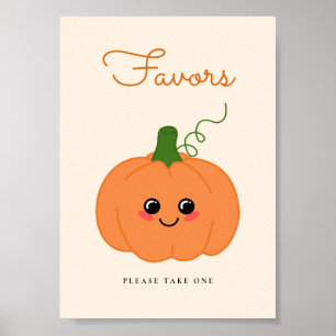 Little Cute Pumpkin Baby Shower Favour Table Sign