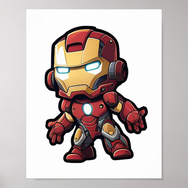 little cute superhero character in cartoon style poster (Front)