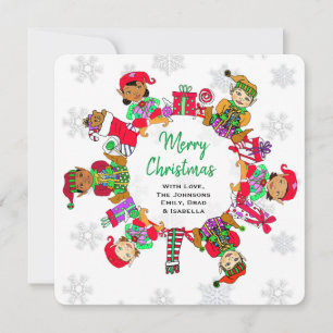 Little Cute Whimsical Elves Card