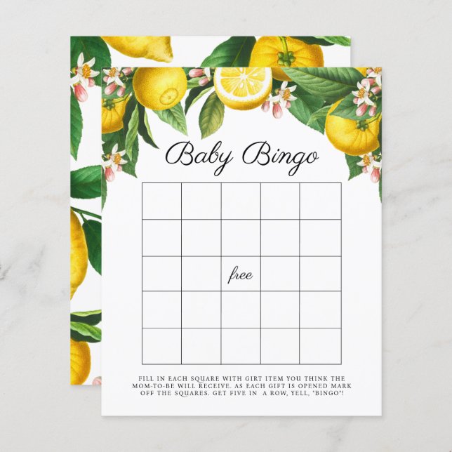 Little Cutie Baby Bingo Shower Game (Front/Back)