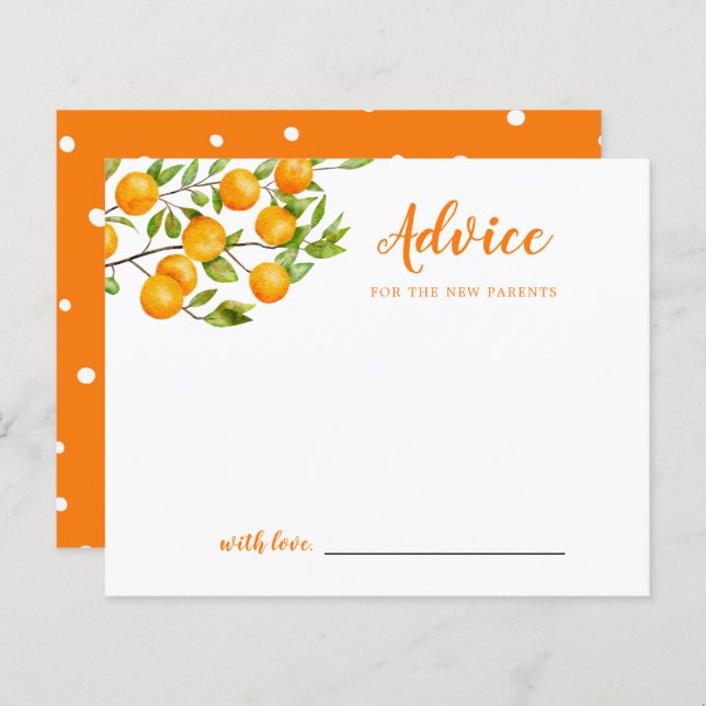 Little Cutie Baby Shower Advice Card (Front/Back)