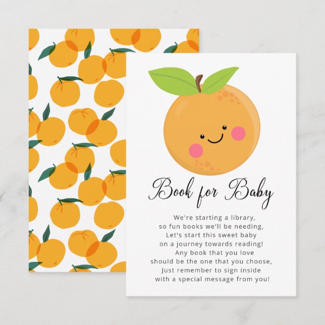 Little Cutie Baby Shower Book for Baby Card (Front/Back)