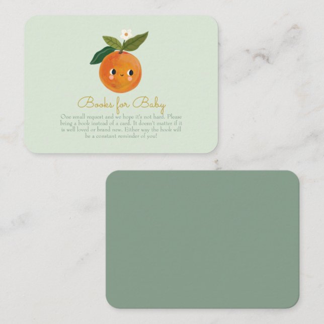 Little Cutie Baby Shower Books for Baby Enclosure Card (Front/Back)
