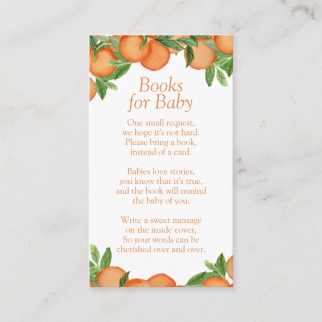 Little Cutie Baby Shower Books for Baby Enclosure  Card (Front)