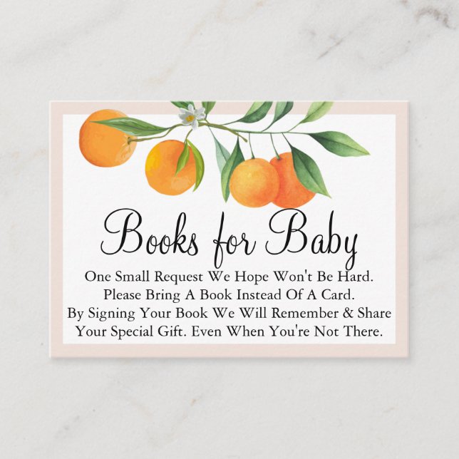 Little Cutie Baby Shower Books For Baby Enclosure Card (Front)