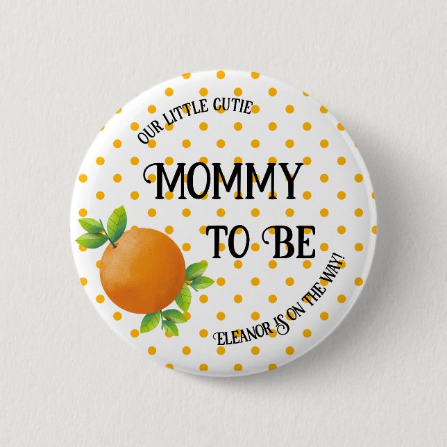 Little Cutie Baby Shower Button (Front)