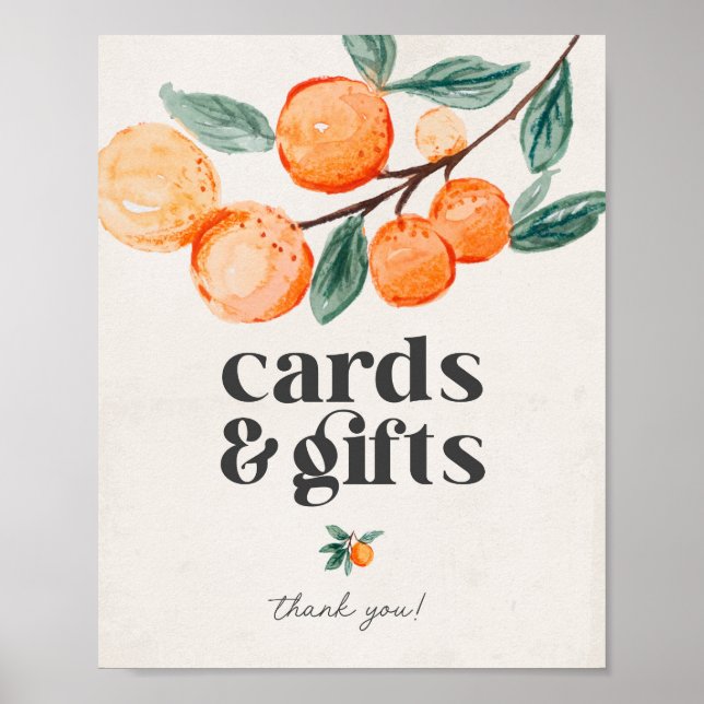 little cutie baby shower cards and gifts sign (Front)