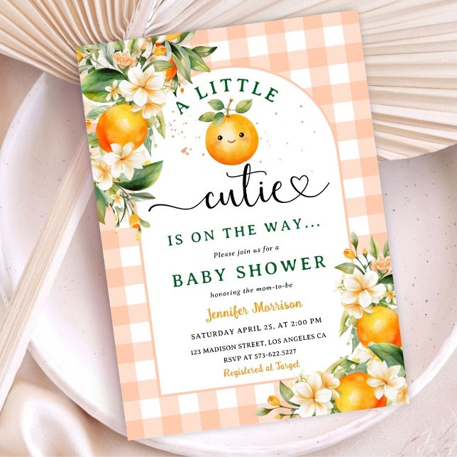 Little Cutie Baby Shower Citrus Gender Neutral Invitation (Creator Uploaded)