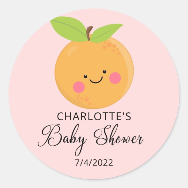 Little Cutie Baby Shower Classic Round Sticker (Front)
