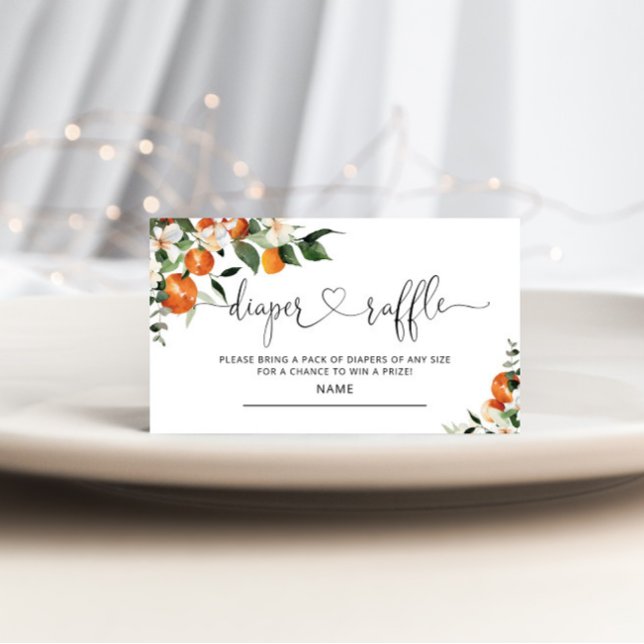 Little cutie baby shower diaper raffle ticket enclosure card (Creator Uploaded)