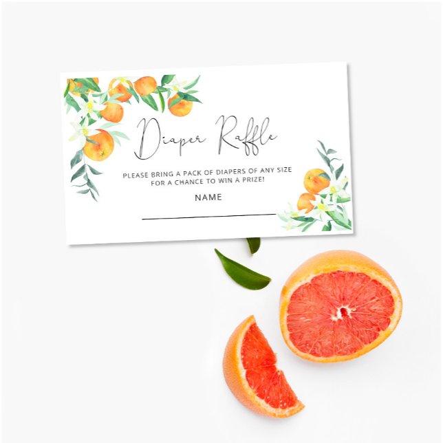Little cutie baby shower diaper raffle ticket enclosure card (Creator Uploaded)