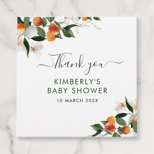 little cutie baby shower favour tags (Front)