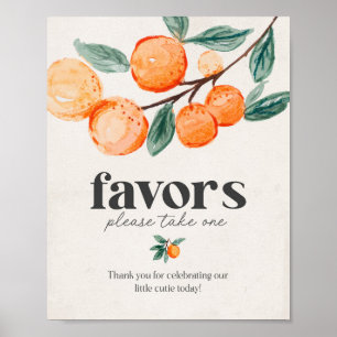 little cutie baby shower favours sign