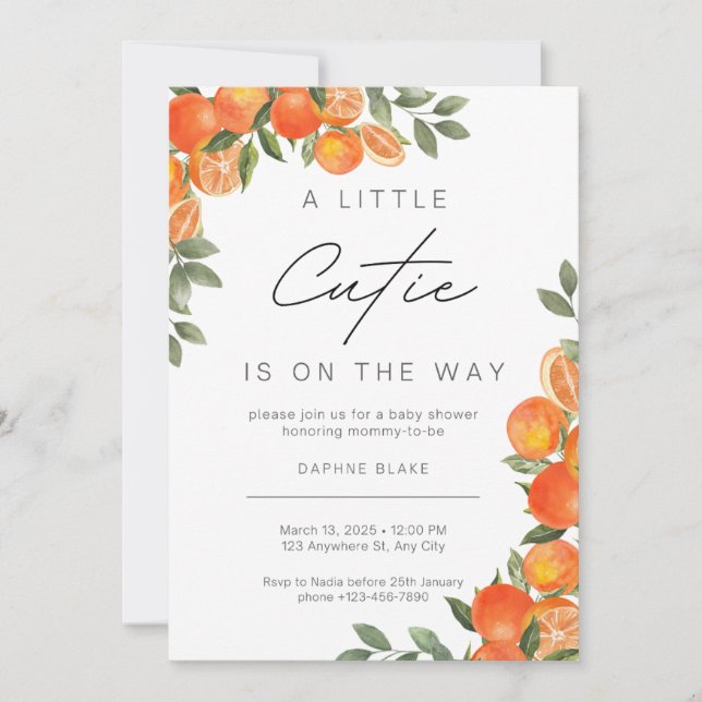 Little Cutie Baby Shower Gender Neutral Invitation (Front)