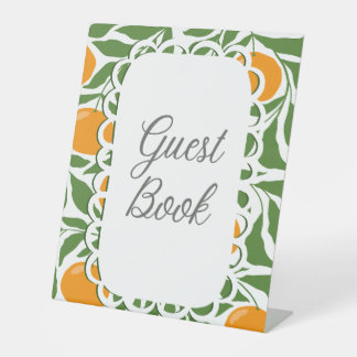 Little Cutie Baby Shower Guest Book Pedestal Sign