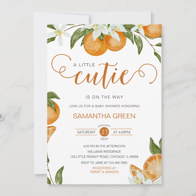 Little Cutie Baby Shower Invitation (Front)