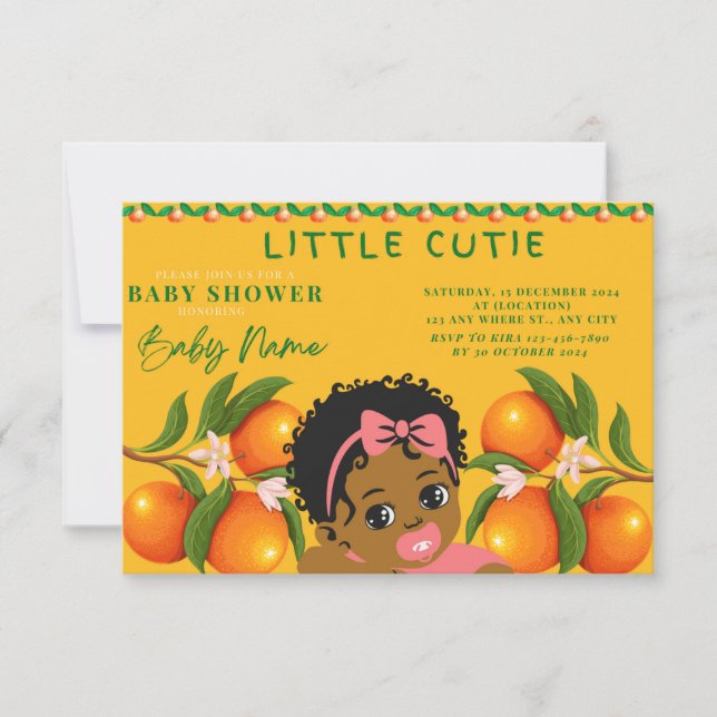 Little Cutie Baby Shower Invitations  (Front)