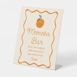 Little Cutie Baby Shower Momosa Bar Pedestal Sign