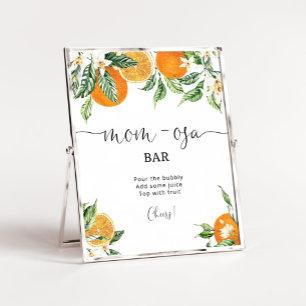 Little cutie baby shower Mum-osa bar sign