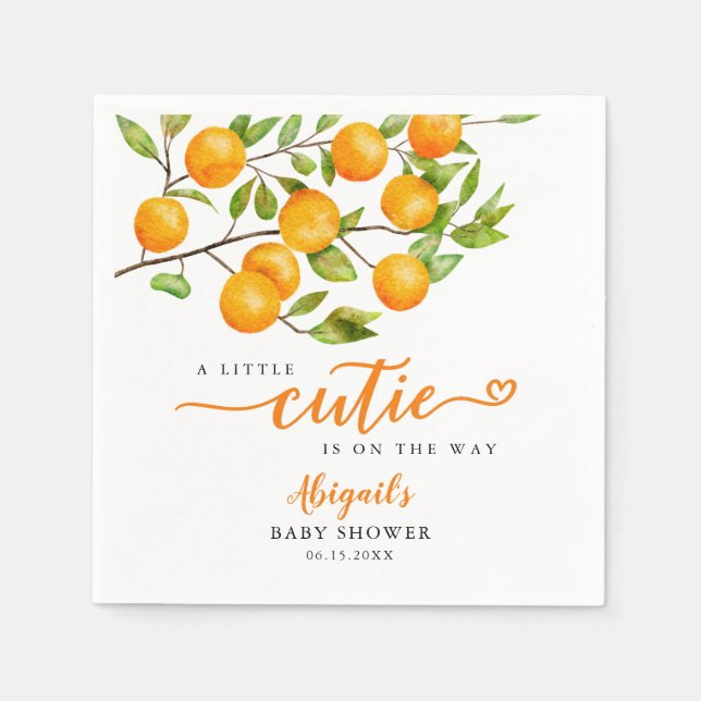 Little Cutie Baby Shower Napkin (Front)