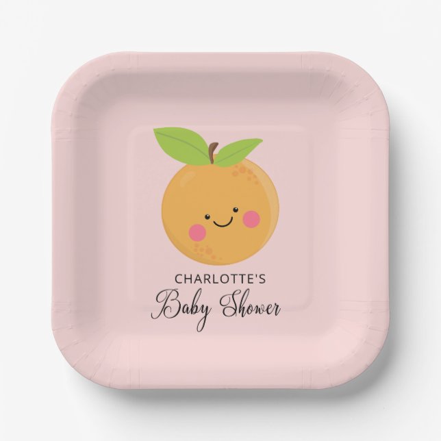 Little Cutie Baby Shower Paper Plate (Front)