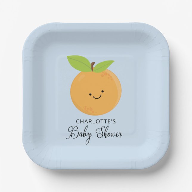 Little Cutie Baby Shower Paper Plates (Front)