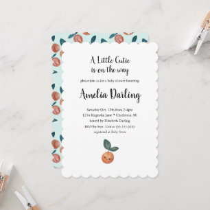 Little Cutie Baby Shower Scallop Edge Invitation