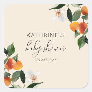 little cutie baby shower square sticker