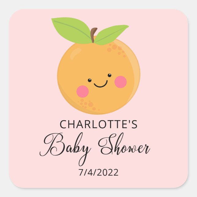 Little Cutie Baby Shower Square Sticker (Front)