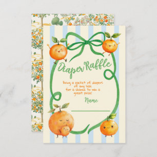 Little Cutie Baby Shower Toile Diaper Raffle Invitation