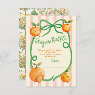 Little Cutie Baby Shower Toile Diaper Raffle Invitation