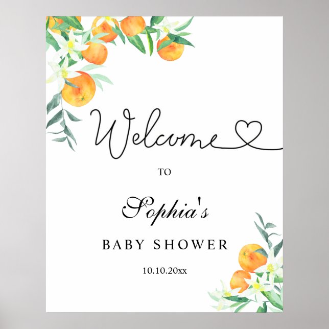 Little cutie baby shower welcome poster (Front)
