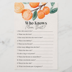 little cutie baby shower who knows mum best game 