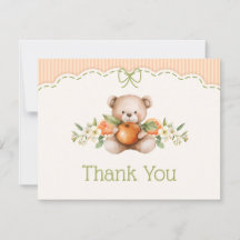 Little Cutie Bear Baby Shower Thank You
