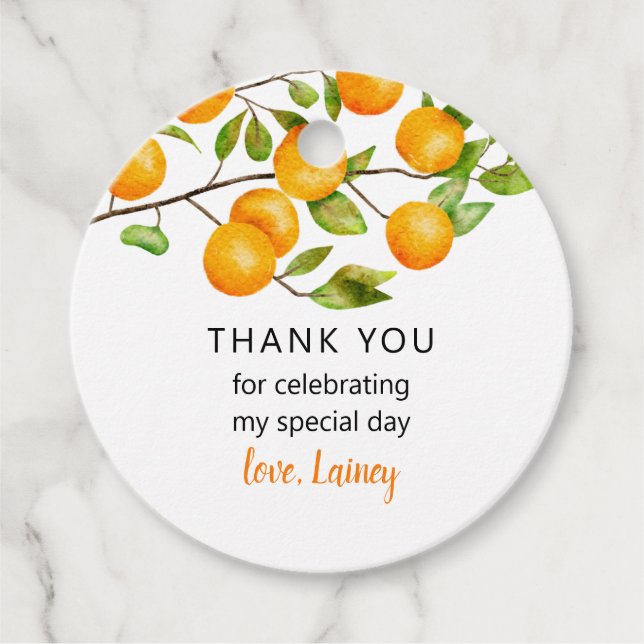 Little Cutie Birthday Party Favour Tags (Front)