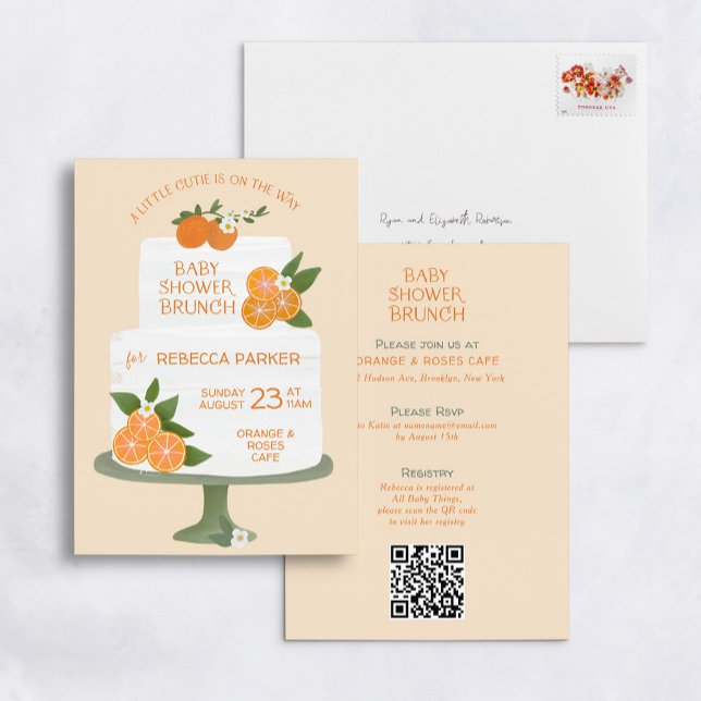 Little Cutie Cake Baby Shower Brunch Invitation (Creator Uploaded)