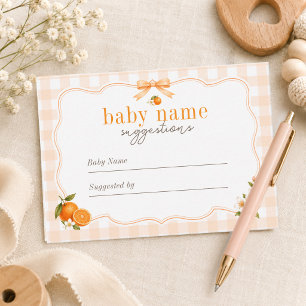 Little Cutie Chic Baby Name Suggestions Ideas Card