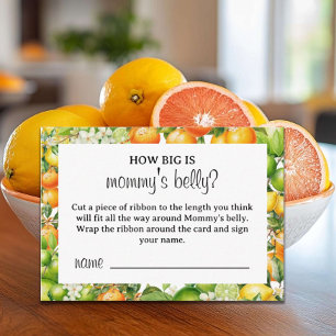 Little Cutie Citrus Baby Shower Belly Guessing Enclosure Card